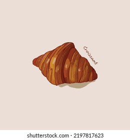 croissant, hand draw sketch vector.
