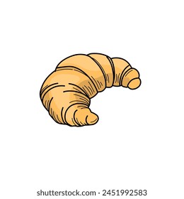 Croissant hand draw vector illustration, bread, bakery