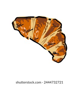 croissant hand drawing cartoon vector