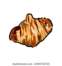 croissant hand drawing cartoon vector