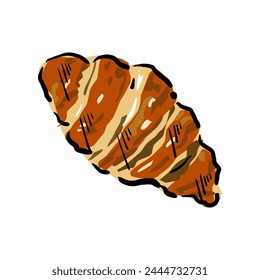 croissant hand drawing cartoon vector