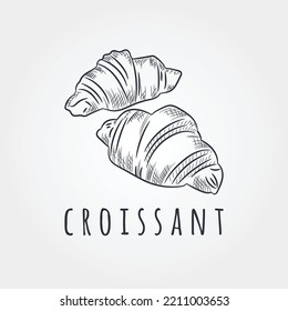Croissant, handgezeichnet, Vektorgrafik