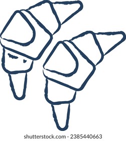 Croissant. ilustración vectorial dibujada a mano