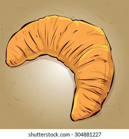 Croissant. Hand drawn vector illustration.