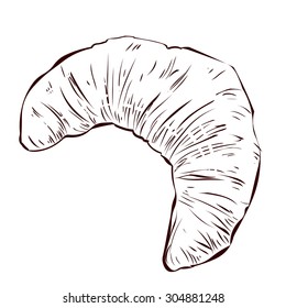 Croissant. Hand drawn vector illustration.