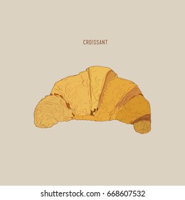 Croissant , a hand drawn vector illustration of a Croissant.