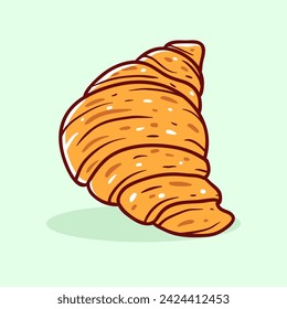 Croissant hand-drawn element vector illustration