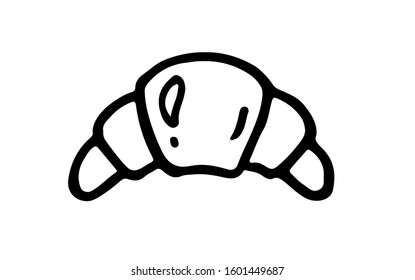 Croissant - handwriting vector logo for your products, shop, business cards, flyers, prints and banners. Vector illustration isolated on white background. EPS 10