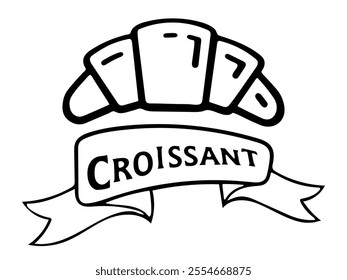 Croissant icon. 2D simple flat style graphic design. Template isolated on white background. Can be used for any purposes. Vector EPS10 