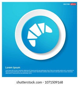 croissant icon Abstract Blue Web Sticker Button