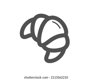 Croissant icon. Bakery food sign. Pastry bun symbol. Classic flat style. Quality design element. Simple croissant icon. Vector