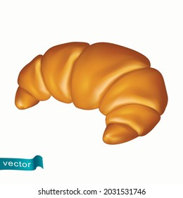 Croissant icon for bakery shop or food design. Yummy sweet food. Cook a tasty dessert. Vector illustration.