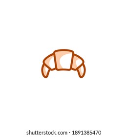 Croissant icon. Bakery icon. Simple, flat, outline, brown, two tones, color.