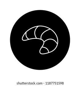 Croissant icon with black background