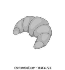 Croissant icon in black monochrome style isolated on white background. Food symbol vector illustration