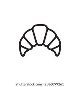 Croissant icon black and white vector outline sign