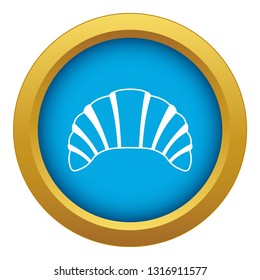 Croissant icon blue vector isolated on white background for any design