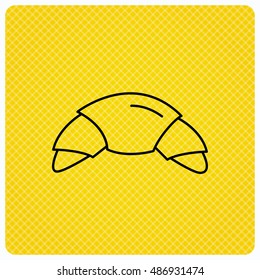 Croissant icon. Bread bun sign.
