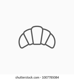 croissant icon, bread vector