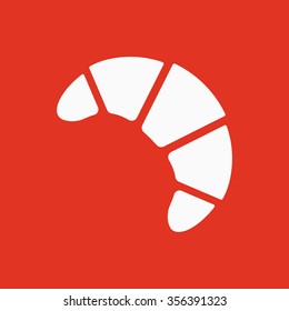 The croissant icon. Breakfast and dessert, bakery symbol. Flat Vector illustration