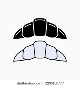 Croissant Icon.  Breakfast Symbol - Vector.