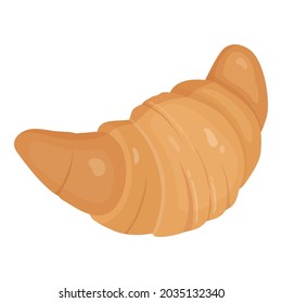 Croissant icon cartoon vector. Breakfast bakery. French chocolate croissant
