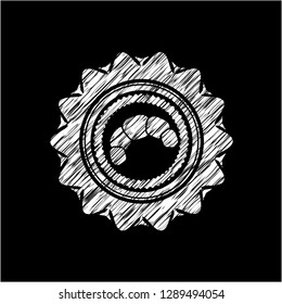 croissant icon with chalkboard texture