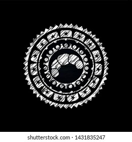 croissant icon with chalkboard texture