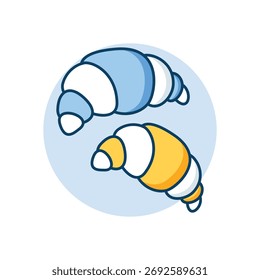 Icono de croissant Ilustración vectorial limpia y moderna