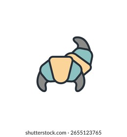 croissant icon collection . design style with background
