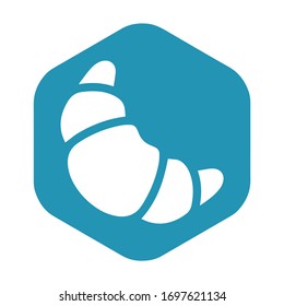 Croissant-Symbol. Köstliches Brot und Backwaren aus Pfefferkuchen. Vektorillustration einzeln auf weißem Hintergrund für Design und Web.