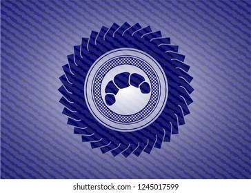 croissant icon with denim texture