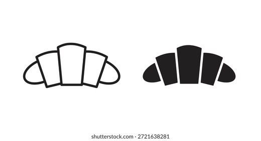 Croissant-Symbol in ausgefüllter, dünner Linie, Strichstil für Website und Apps