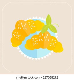 Croissant icon flat