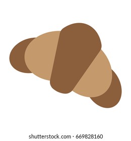 Croissant icon flat color