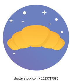 Croissant icon in flat design 