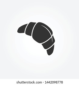 Croissant icon. Flat food icon design. Black and white. Vector illustration