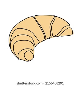 Icono croissant. Ilustración plana del icono del vector croissant aislado en el fondo blanco. Panadería, pastelería, bollos, Francia.