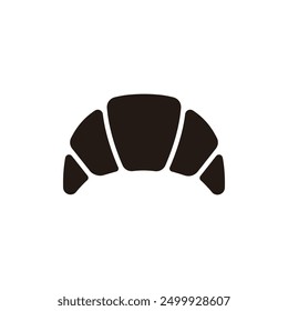 Croissant icon. Flat silhouette version.