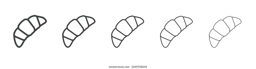 Ícone Croissant simples esboço logotipo