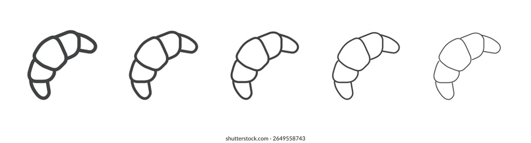 Croissant icon flat simple outline logo