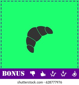 Croissant icon flat. Simple vector symbol and bonus icon