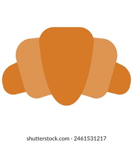 Icono de cruasán con estilo plano