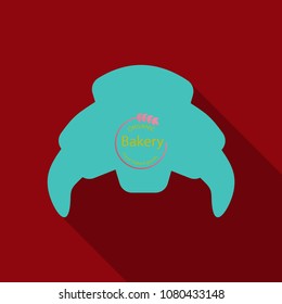Croissant icon in flat style isolated on background vector illustration