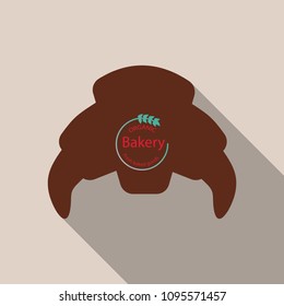 Croissant icon in flat style isolated on background vector illustration