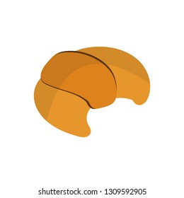 croissant icon in flat style isolated vector illustration on white transparent background