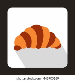 Croissant icon in flat style on a white background