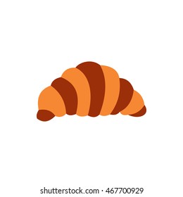 Croissant icon in flat style on a white background