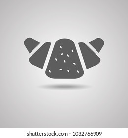 Croissant icon. Flat vector illustration in black on white background. EPS 10