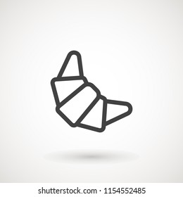 Croissant icon. Flat vector illustration in black on white background
